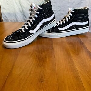 Vans SK8 Hi Black White Suede Canvas High Top Sneakers Unisex Men's 5.5 Womens 7